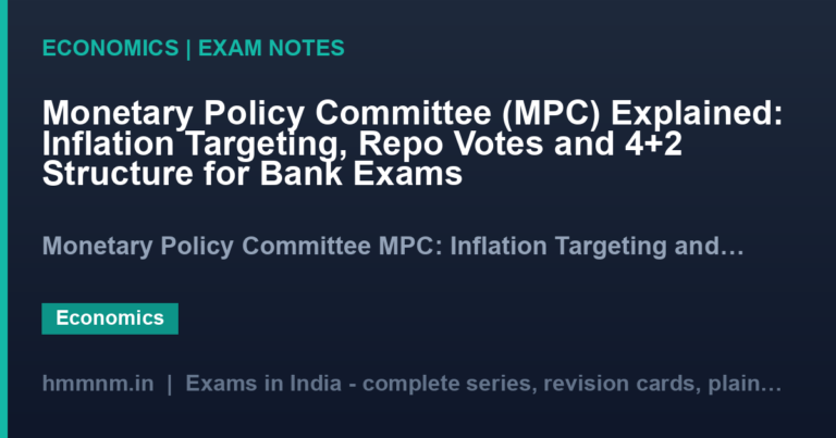 Monetary Policy Committee (MPC) Explained: Inflation Targeting, Repo Votes and 4+2 Structure for Bank Exams