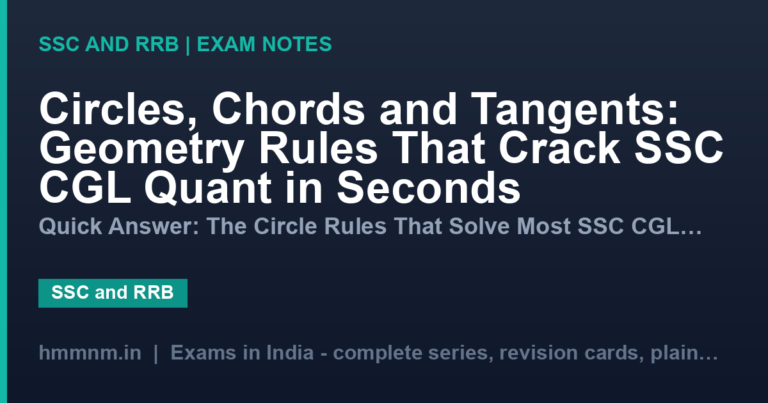 Circles, Chords and Tangents: Geometry Rules That Crack SSC CGL Quant in Seconds