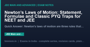 Newton's Laws of Motion: Statement, Formulae and Classic PYQ Traps for NEET and JEE