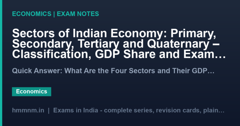 Sectors of Indian Economy: Primary, Secondary, Tertiary and Quaternary – Classification, GDP Share and Exam Facts