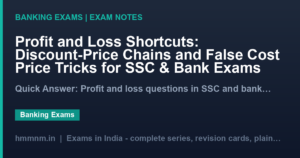 Profit and Loss Shortcuts: Discount-Price Chains and False Cost Price Tricks for SSC & Bank Exams