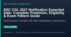 SSC CGL 2027 Notification Expected Date: Complete Prediction, Eligibility & Exam Pattern Guide
