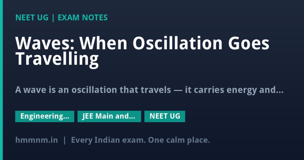 Waves: When Oscillation Goes Travelling