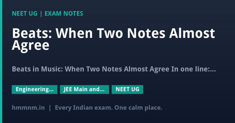 Beats: When Two Notes Almost Agree